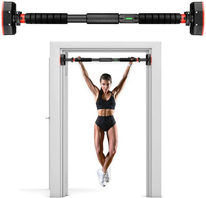 Meteor Essential Pull Up Bar - Chin Up Bar, Push Up Bar, Abdominal Training Door Bar, Adjustable Length, 200kg Capacity