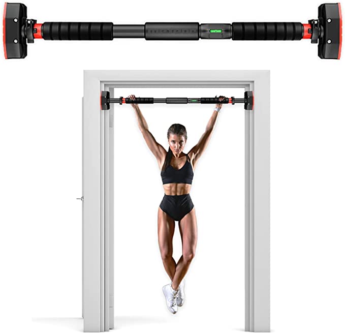 Meteor Essential Pull Up Bar - Chin Up Bar, Push Up Bar, Abdominal Training Door Bar, Adjustable Length, 200kg Capacity