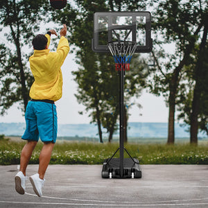 Basketball Hoop Stand, 8-10Ft/2.45-3.05M（Floor to Ring）Height Adjustable Basketball Hoop System W/ 44" Backboard, Fillable Base, Wheels & Secure Bag, Indoor Outdoor Basketball Goal Game