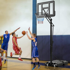 Basketball Hoop Stand, 8-10Ft/2.45-3.05M（Floor to Ring）Height Adjustable Basketball Hoop System W/ 44" Backboard, Fillable Base, Wheels & Secure Bag, Indoor Outdoor Basketball Goal Game