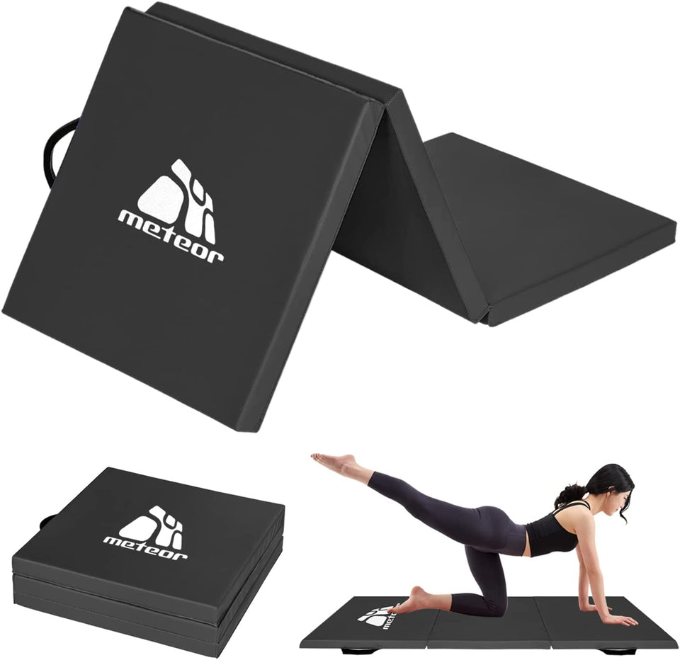 METEOR Extra Large Exercise Mat,Gymnastic Mat, Fitness Mat, Exercise Mat, Tumbling Mat, Folding Gym Mat, 180X60Cm, 50Mm Thickness, with Carrying Handles