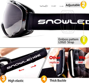 Ski Goggles for Men Women Snowboard Goggles with UV400 Protection Dual Lens, Helmet Compatible