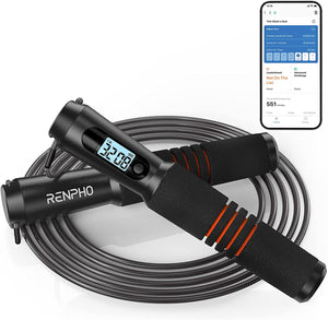 Smart Jump Rope, Fitness Skipping Rope with APP Data Analysis, Workout Jump Ropes for Home Gym, Crossfit, Jumping Rope Counter for Exercise for Men, Women, Kids, Girls