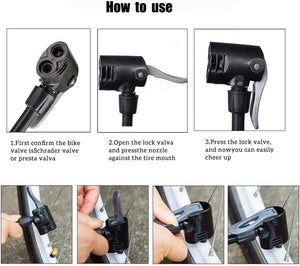 Bike Pump Portable, Ball Pump Inflator Bicycle Floor Pump with High Pressure Buffer Easiest Use with Both Presta and Schrader Bicycle Pump Valves-160Psi Max