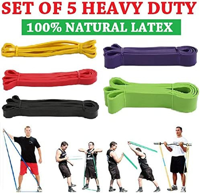 Set of 5 Heavy Duty Resistance Band Loop Power Gym Fitness Exercise Yoga Workout