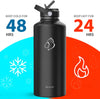 Stainless Steel Water Bottle, BPA Free & Vacuum Insulated with Straw Lid and Flex Cap(Cold for 48 Hrs, Hot for 24 Hrs), Send from Australia,940Ml/1180Ml/1800Ml Vacuum Insulated Water Bottle
